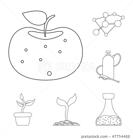 Vector illustration of genetic and plant logo. Collection of genetic and biotechnology vector icon Vector illustration of genetic and plant logo. Collection of genetic and biotechnology vector icon 47754488