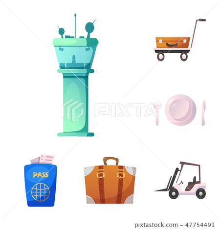 Vector illustration of airport and airplane symbol. Set of airport and plane stock symbol for web. Vector illustration of airport and airplane symbol. Set of airport and plane stock symbol for web. 47754491