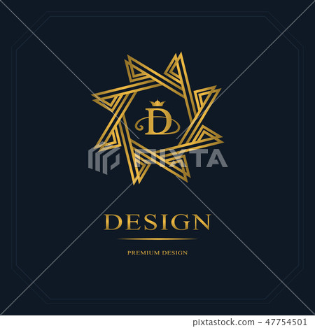 Emblem eight-pointed star. Creative logo design Emblem eight-pointed star. Creative logo design 47754501