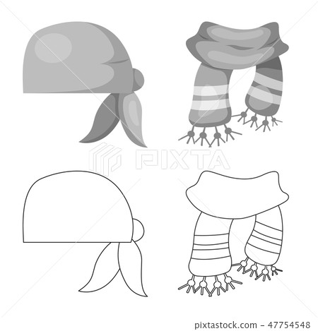 Vector illustration of scarf and shawl symbol. Collection of scarf and accessory stock symbol for Vector illustration of scarf and shawl symbol. Collection of scarf and accessory stock symbol for 47754548