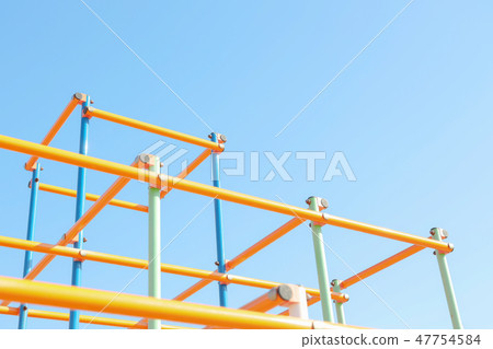 Blue sky and jungle gym 01 Blue sky and jungle gym 01 47754584