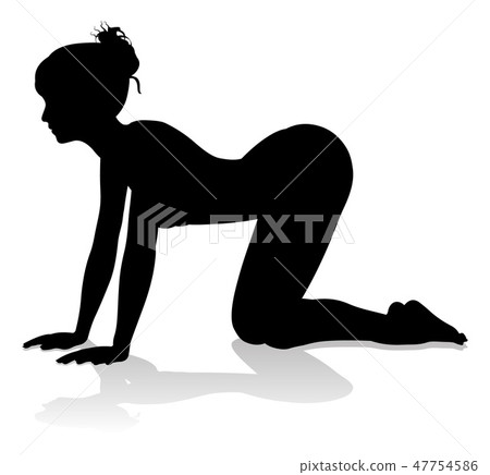 Yoga Pilates Pose Woman Silhouette Yoga Pilates Pose Woman Silhouette 47754586