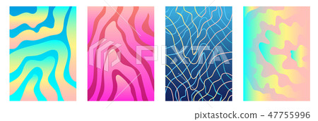 Set of colorful covers with fluid stripes. 47755996