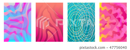 Set of colorful covers with fluid stripes. 47756040