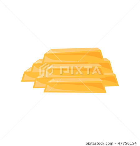 Flat vector design of stacked gold bars. Shiny golden ingots. Pirate treasure. Banking and financial Flat vector design of stacked gold bars. Shiny golden ingots. Pirate treasure. Banking and financial 47756154