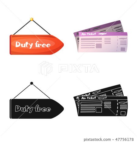 Vector illustration of airport and airplane icon. Set of airport and plane stock vector illustration 47756178