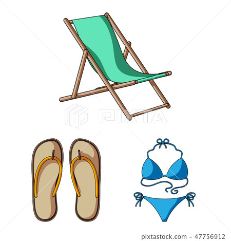 Summer rest cartoon icons in set collection for design. Beach accessory vector symbol stock web Summer rest cartoon icons in set collection for design. Beach accessory vector symbol stock web 47756912