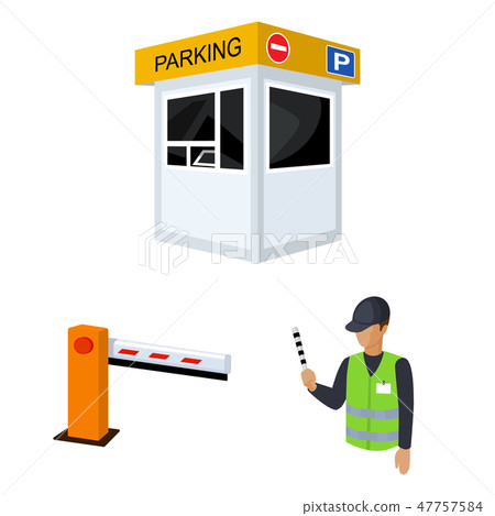 Parking for cars cartoon icons in set collection for design. Equipment and service vector symbol Parking for cars cartoon icons in set collection for design. Equipment and service vector symbol 47757584
