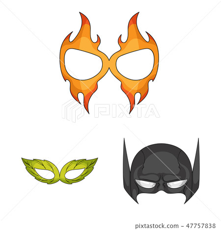 Vector design of hero and mask logo. Set of hero and superhero stock vector illustration. 47757838