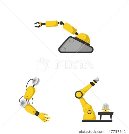 Isolated object of robot and factory symbol. Set of robot and space stock symbol for web. 47757841