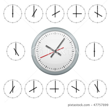 Clock without numbers isolated on white. 47757899