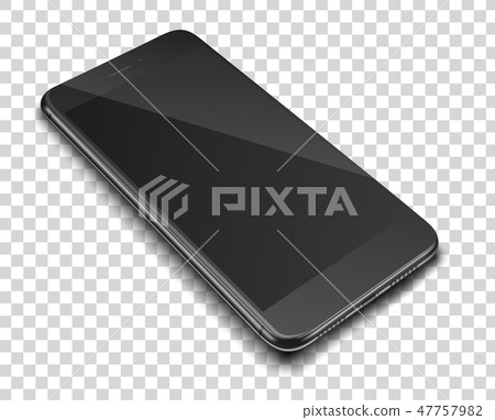 Realistic smart phone on transparent background. Realistic smart phone on transparent background. 47757982