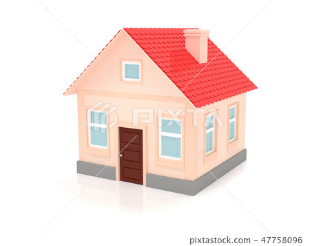 House. 3d render illustration isolated 47758096