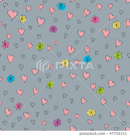 Vector Seamless Valentines Day Greeting Card Vector Seamless Valentines Day Greeting Card 47758151