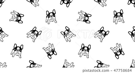 Dog seamless pattern french bulldog vector repeat Dog seamless pattern french bulldog vector repeat 47758684