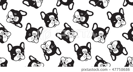 Dog seamless pattern french bulldog vector repeat Dog seamless pattern french bulldog vector repeat 47758686