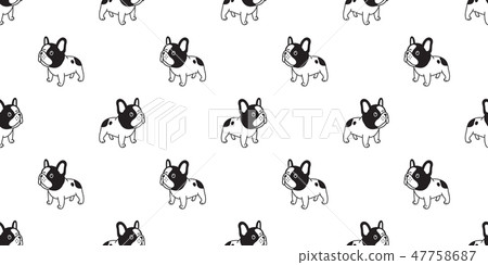 Dog seamless pattern french bulldog vector scarf Dog seamless pattern french bulldog vector scarf 47758687