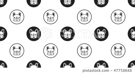 Dog seamless pattern french bulldog vector scarf 47758688