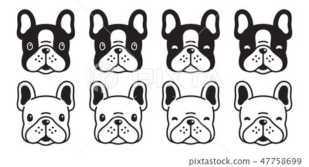 Dog Vector French Bulldog Icon Head Cartoon Puppy Stock Illustration 47758699 Pixta