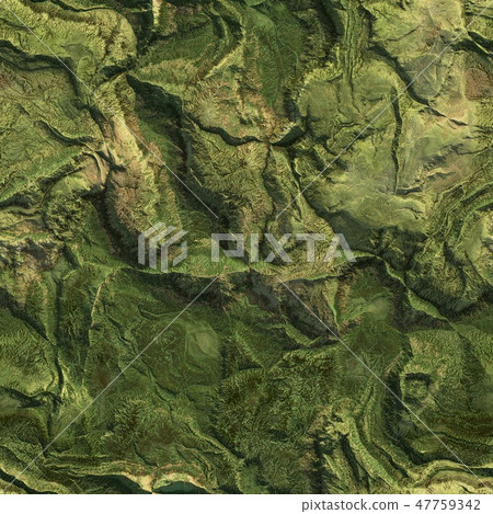Aerial view from air plane of green nature mountains seamless texture background. 3d illustration Aerial view from air plane of green nature mountains seamless texture background. 3d illustration 47759342