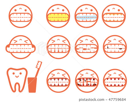 Dental teeth dental caries tooth trouble symptom picto style illustration Dental teeth dental caries tooth trouble symptom picto style illustration 47759684