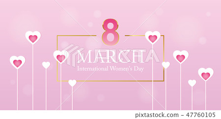 womans day 8th march pink and white greeting card with hearts womans day 8th march pink and white greeting card with hearts 47760105