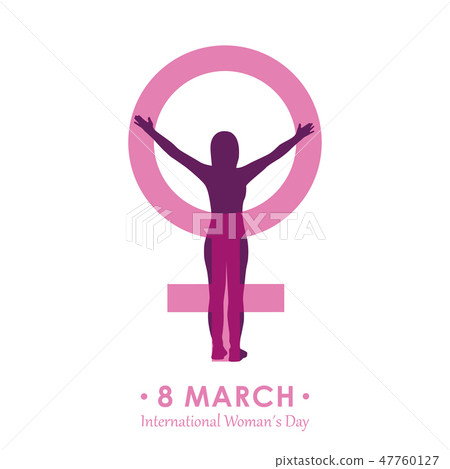8th march international womans day girl and female symbol 8th march international womans day girl and female symbol 47760127