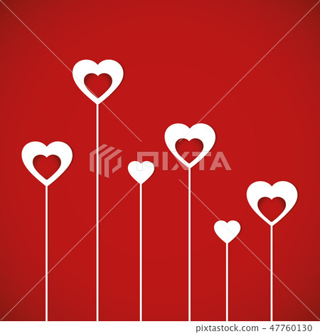 red and white hearts paper art red and white hearts paper art 47760130