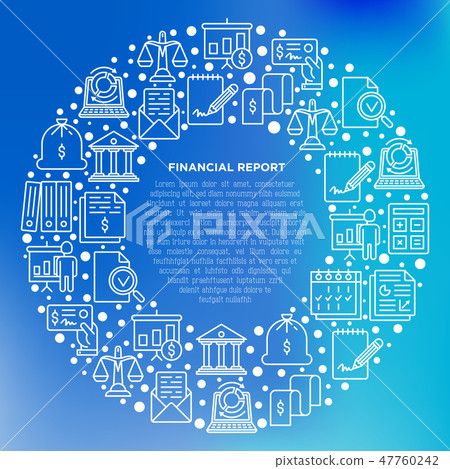 Financial report concept in circle 47760242