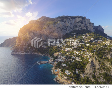 aerial view in Capri, Italy 47760347