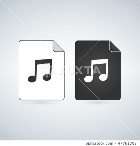 Audio Document file vector icon with music - Stock Illustration ...