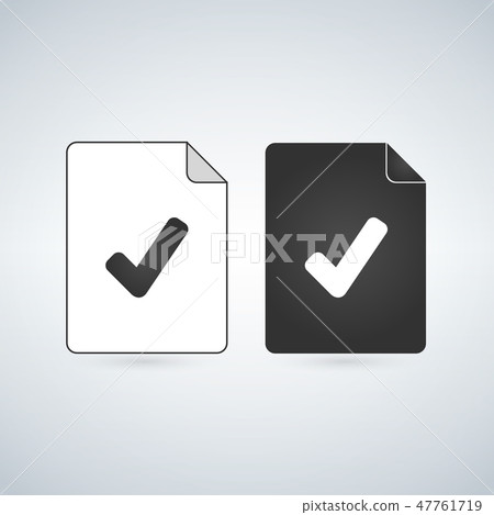 Check Document file vector icon. - Stock Illustration [47761719] - PIXTA