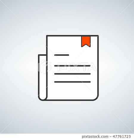 simple document logo with red bookmark. simple document logo with red bookmark. 47761723
