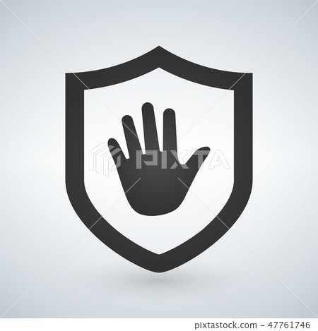 Shield with hand block adblock icon - Stock Illustration [47761746] - PIXTA