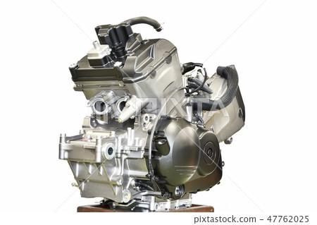 Large motorcycle engine under maintenance Large motorcycle engine under maintenance 47762025