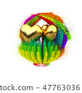 Heart in colored basket of the ears of wheat.  47763036