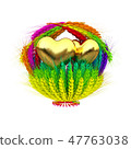 Golden Heart in colored basket of ears of wheat 47763038