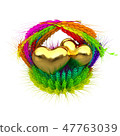 Golden Heart in colored basket of ears of wheat 47763039