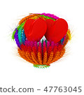 Heart in colored basket of the ears of wheat 47763045