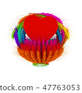 Heart in colored basket of the ears of wheat 47763053