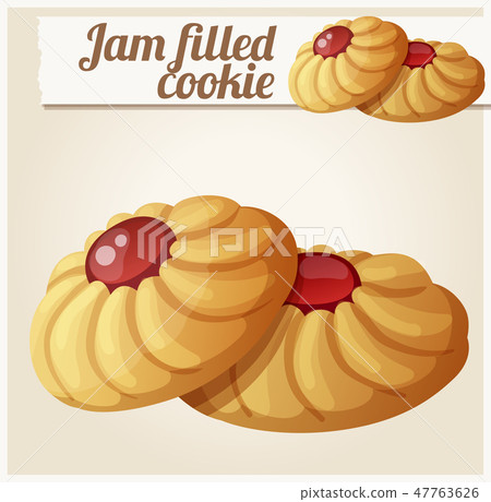 Jam filled cookie. Detailed vector icon Jam filled cookie. Detailed vector icon 47763626