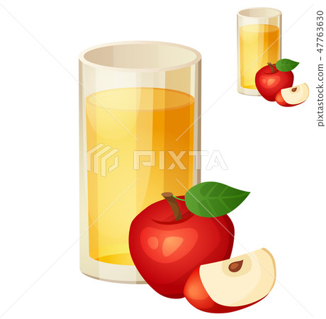 Apple juice. Detailed Vector Icon isolated on white background 47763630