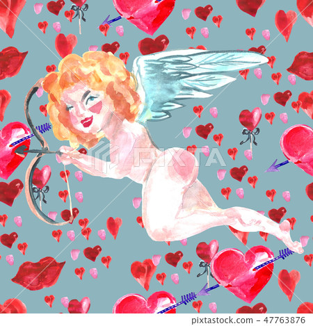 Hand painted Valentine's Day background 47763876