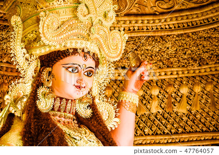 Portrait of Hindu Goddess Jagadhatri or Maa Durga Portrait of Hindu Goddess Jagadhatri or Maa Durga 47764057