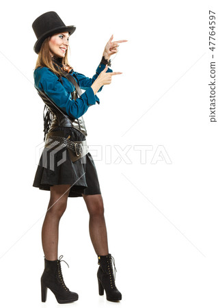 Cool girl in steampunk style. Cool girl in steampunk style. 47764597