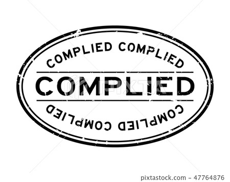 Grunge black complied word oval rubber seal stamp 47764876