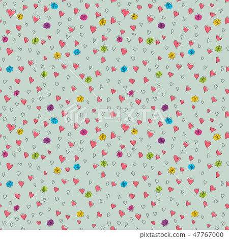 Vector Seamless Valentines Day Greeting Card - Stock Illustration ...
