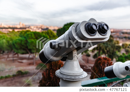 Observation deck with binocular in Madrid Observation deck with binocular in Madrid 47767121