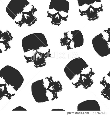 Grunge skulls seamless pattern background design - Stock Illustration ...