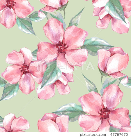Floral seamless pattern with pink flowers - Stock Illustration ...